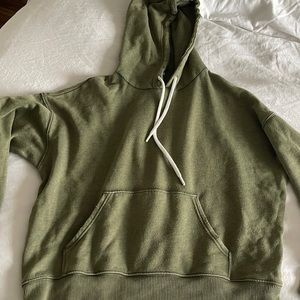 Aerie olive green oversized hoodie